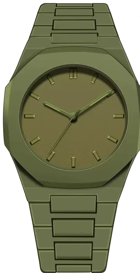 Montre octogonale Kaki